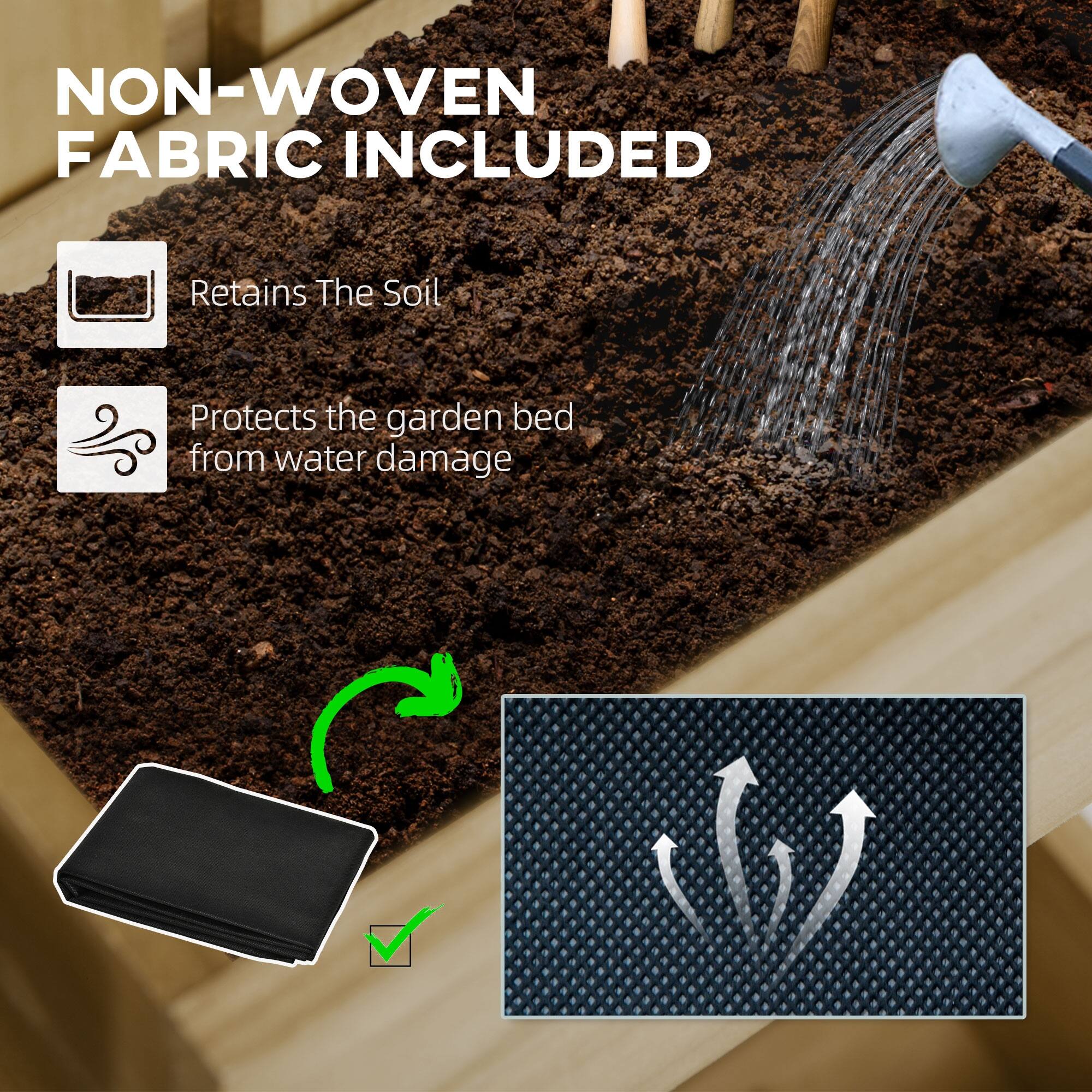 5 Box Raised Garden Bed with Trellis, 39" Tall WallMounted Wood